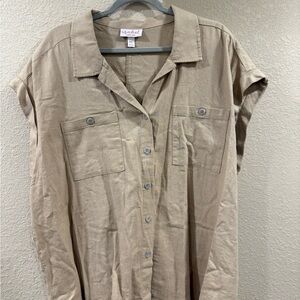 Tan Button-Up Shirt